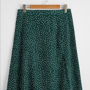 Green Polka Dot midi skirt